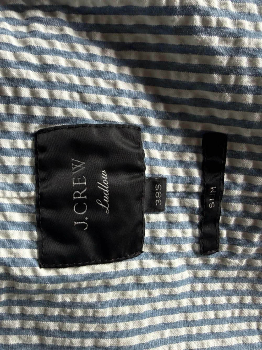 J. Crew Light Blue & White Seersucker Blazer